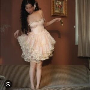 Selkie NWT - The Peach Skin Liaisons Mini Dress - Size Small